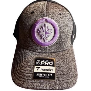 Fanatics Winnipeg Jets Hockey Fights Cancer Speed Flex Hat, Heathered Black, NWT